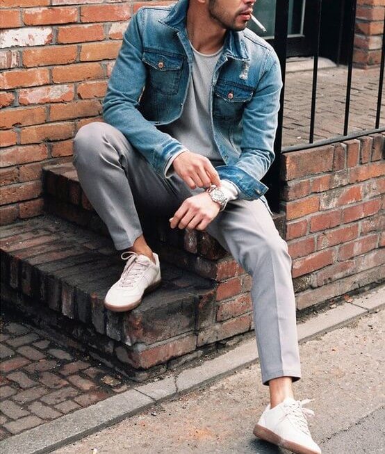 men's outfits with denim jackets