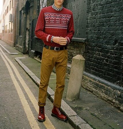 cherry red dr martens outfit