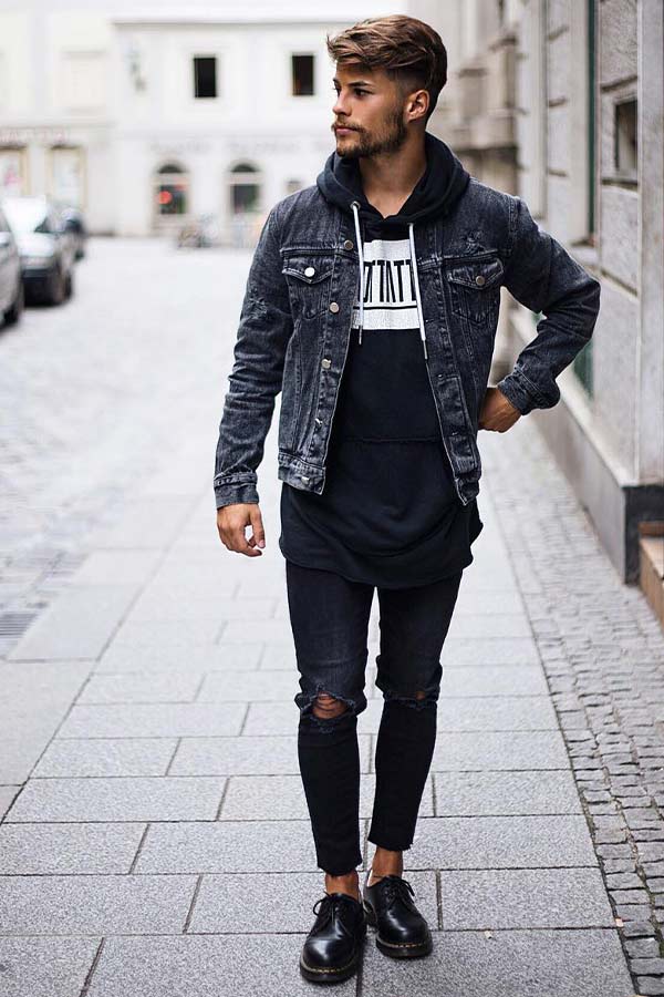 What to wear with black ripped jeans