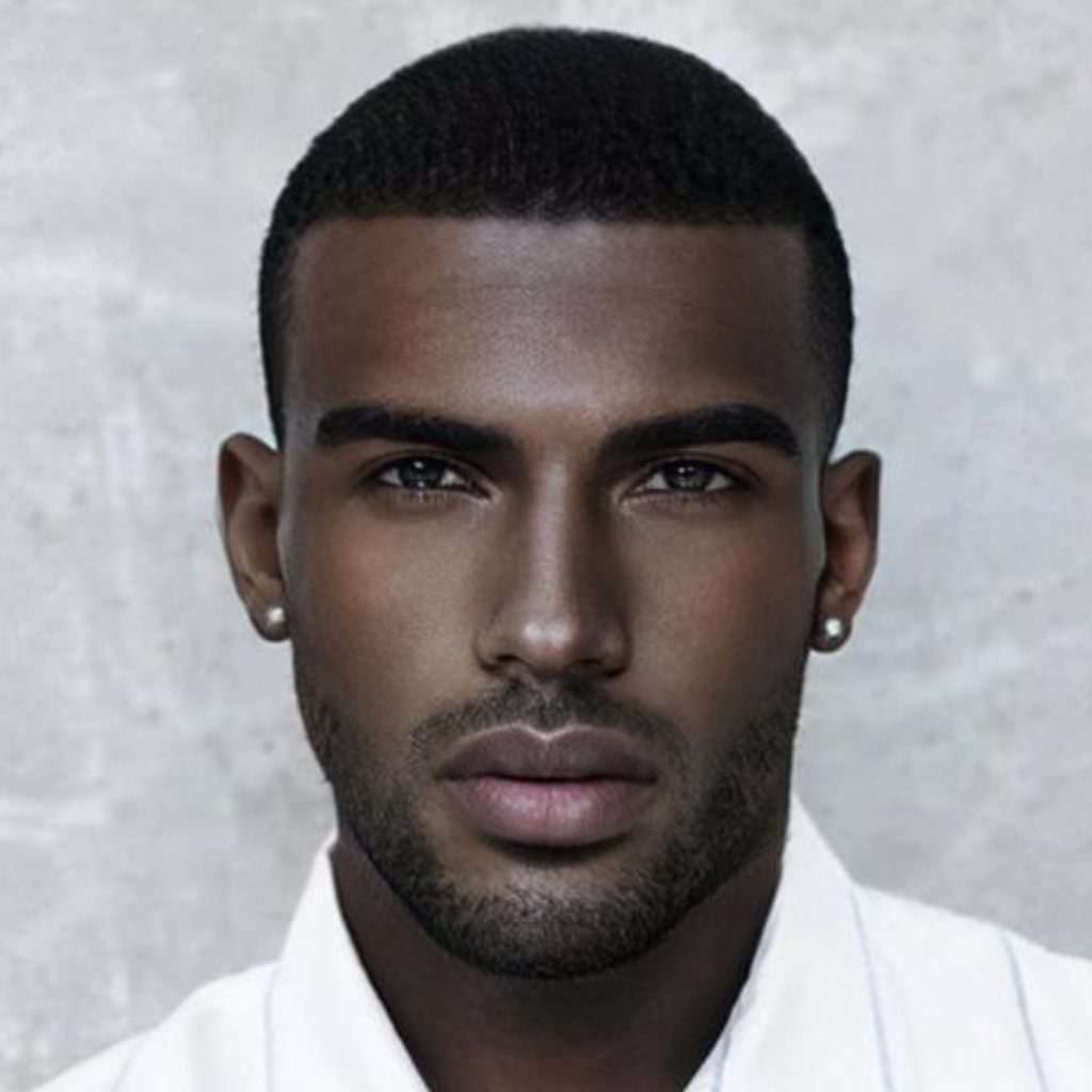 Low fade buzz cut for men