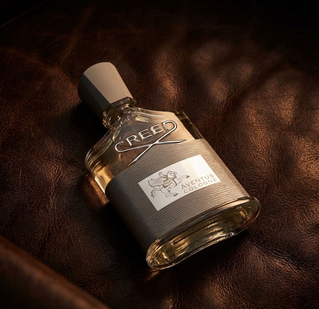 Creed Aventus cologne bottle product photo